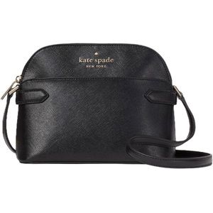 Kate Spade Staci Dome Saffiano Leather Crossbody Bag Purse Handbag - Black